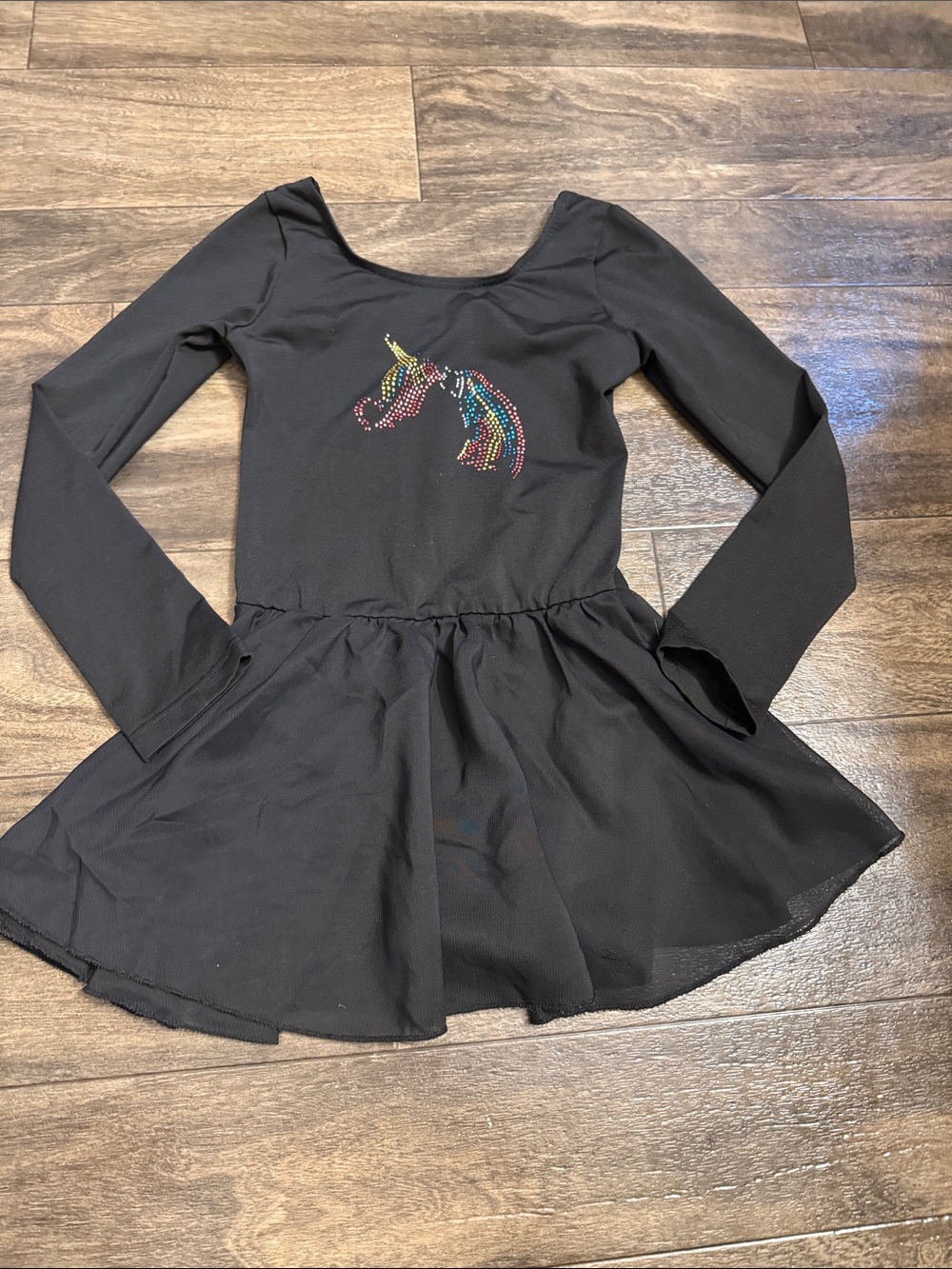 Black Unicorn Dance Dress for Kids - Long Sleeve Costume